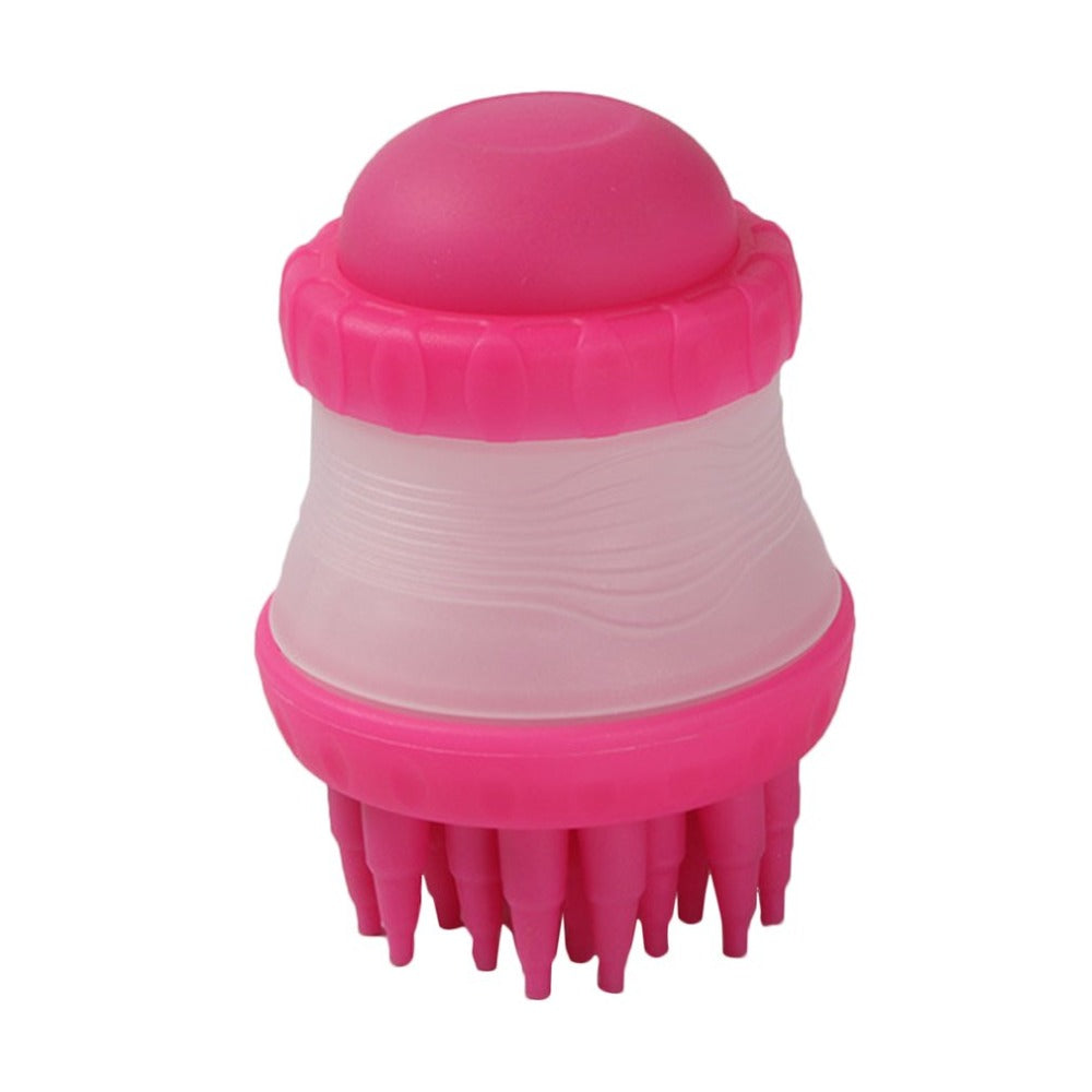 Dog Bath Brush with Massage Comb and Foot Cup