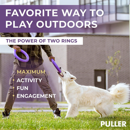 Puller Outdoor Dog Ring Toys Dog Fetch for Large Dogs Standard Size 2 Rings